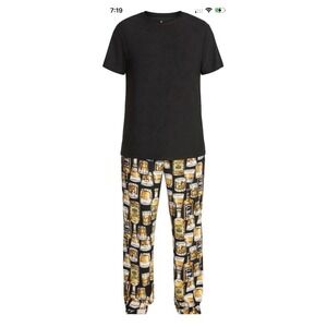 Fox + Badger Whiskey Lounge Set Men's Short Sleeve Top and Pants 2 Piece Set Med